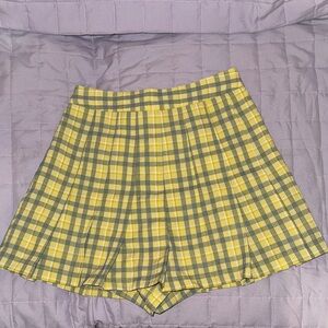 Cotton Candy LA- Yellow Plaid Pleated Skort - Size XS